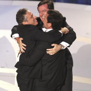 Steve Carell Stephen Colbert and Jon Stewart