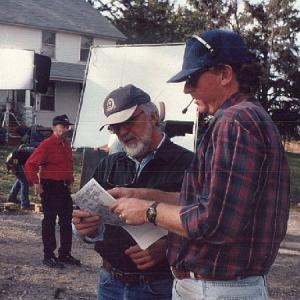 Robert Sonntag Arthur Allan Seidelman and Ron Colby on the set of Harvest of Fire