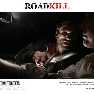 Jasper Cole as Deranged Hitch Hiker in the horror film ROAD KILL