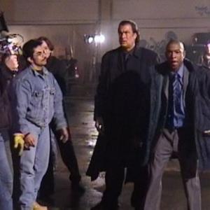 Art Camacho on the set of Half Past Dead with Steven Segal and Ja Rule