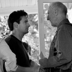 Thanking James Cromwell on the set of Memorial Day