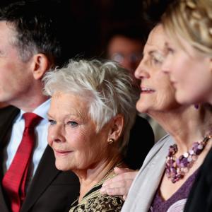Actors Steve Coogan Judi Dench Philomena Lee actress Sophie Kennedy Clark and Martin Sixsmith attend the Philomena American Express Gala screening during the 57th BFI London Film Festival at Odeon Leicester Square on October 16 2013 in London England