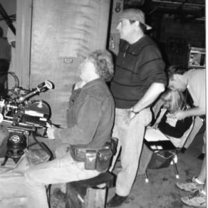 with DP Francis Grumman on the set of Lycanthrope