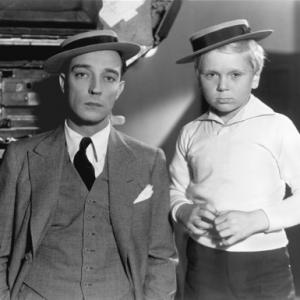 Buster Keaton With Jackie Cooper Circa 1932