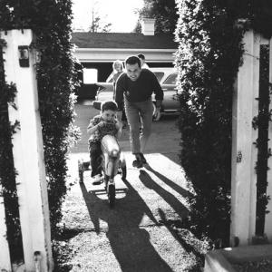 Jackie Cooper playing with his son Russell at their home in Brentwood CA