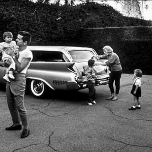 Jackie Copper with his wife, Barbara, and children, Christina, Russell, and Julie, at home in Brentwood, CA, 1961.
