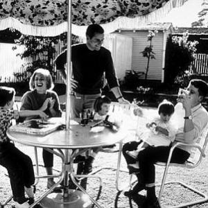 Jackie Cooper with his wife, Barbara, and children, Russell, Julie, Christina, and John Anthony, at home in Brentwood, CA, 1961.
