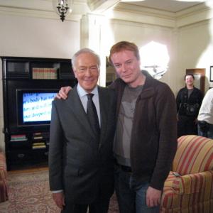 Christopher Plummer & Nick Copus on the set of The Summit