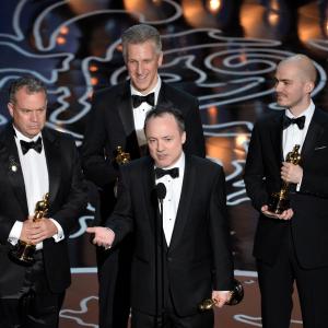 Neil Corbould, Tim Webber, Chris Lawrence and David Shirk at event of The Oscars (2014)