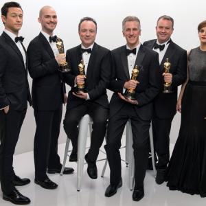 Joseph Gordon-Levitt, Chris Lawrence, Tim Webber, David Shirk, Neil Corbould, Emma Watson - VFX Oscar for GRAVITY