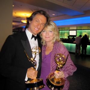 Bill Corso and Vivian Baker celebrate their EMMY win for HBO's Grey Gardens.