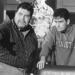 Charlie Sheen and George P Cosmatos in Shadow Conspiracy 1997