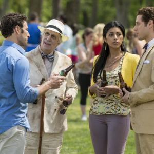 Still of Henry Winkler Paulo Costanzo Mark Feuerstein and Reshma Shetty in Royal Pains 2009