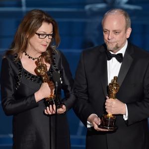 Mark Coulier and Frances Hannon at event of The Oscars (2015)