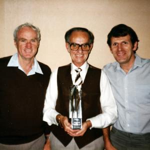 Roger Cowland with Alan Morely  Bill Gooley with 1983 AFI award