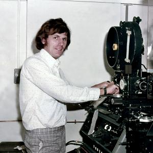 Roger Cowland with Oxberry Optical Printer