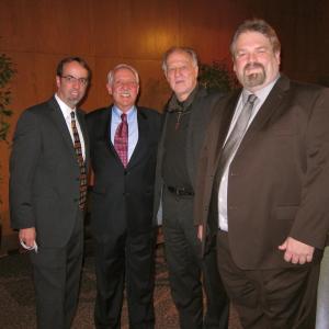 Paul J. Coyne, Arnold Shapiro, Werner Herzog, Mark S. Andrew at International Documentary Association event.