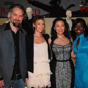 at the art of television costume design exhibit opening with david menuier natalie zea and erica tazel