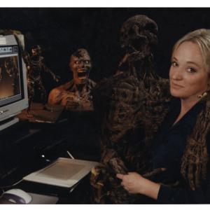 Catherine Craig working on the texture paint for The Mummy (at Industrial Light and Magic).