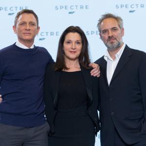 Sam Mendes Barbara Broccoli and Daniel Craig at event of Spectre 2015