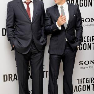 Stellan Skarsgård and Daniel Craig at event of Mergina su drakono tatuiruote (2011)
