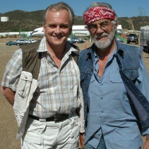 Robert Craighead and Tommy Chong on location.