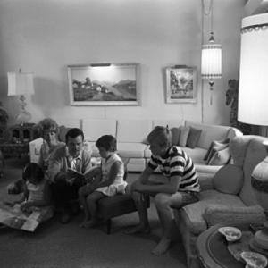 Bob Crane at home with his wife Anne Terzian, their two daughters, Deborah Ann and Karen Leslie, and son Robert David