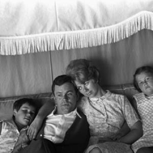 Bob Crane at home with his wife Anne Terzian and their two daughters Deborah Ann and Karen Leslie