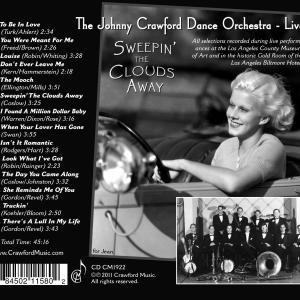 Sweepin' the Clouds Away (remastered) 2011 music CD back cover with images of Jean Harlow and the Johnny Crawford Dance Orchestra