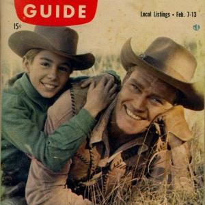 TV Guide cover Feb 7 1959 Johnny Crawford and Chuck Connors