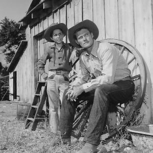 Connors and Crawford at 20th Century Fox Ranch (now known as Malibu Creek State Park) in 1958.