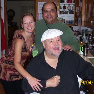 Erika Gardner Frank Crim and Dom DeLuise on the set of the documentary series In Character