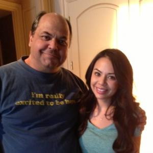 Frank Crim and Janel Parrish on the set of The Concerto