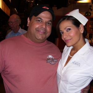 Frank Crim with Constance Marie after taping the George Lopez Show