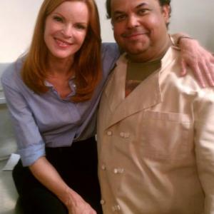 Marcia Cross and Frank Crim on set of the final season of Desperate Housewives