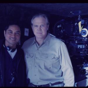 Ace Cruz with Lee Majors on the set of Fate