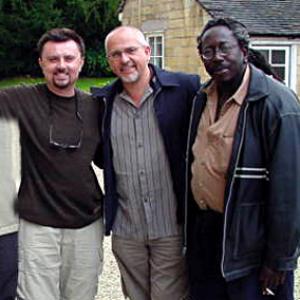 Producer Gabor Csupo Peter Gabriel and musical supervisor George Acogny talking about the music for THE WILD THORNBERRYS MOVIE  England 2002