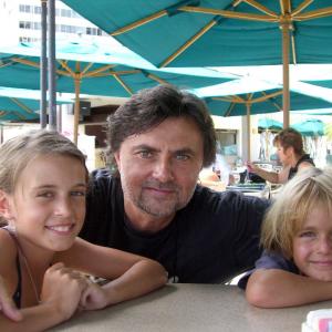 Gabor with his children in Hawaii, 2008.