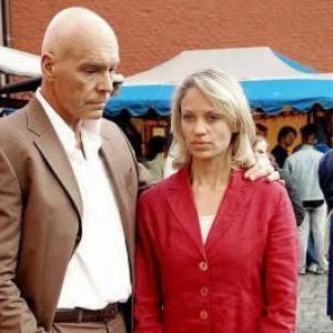 Annett Culp and Thomas Gumpert on the set of German Award winning soap opera Forbidden Love.