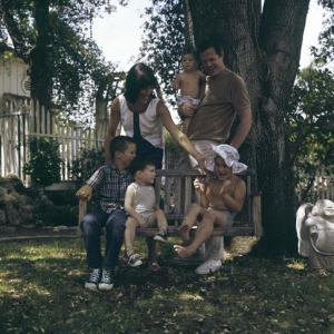 Robert Culp at home with his wife Nancy and their four children, Joseph, Joshua, Jason and Rachel circa 1960s