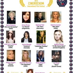 Thrilled to be among the very talented nominees in the prestigious Cinerockom film festival 2015