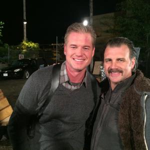 Eric Dane and Jimmy Cummings on the set of Grey Lady