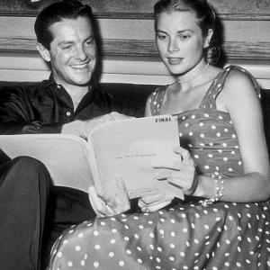 Grace Kelly and Robert Cummings rehearsing for the move Dial M For Murder 1954 Warner Bros