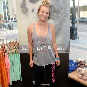 Actress Kaley Cuoco launches Wheels for Seals benefiting The Humane Society Of The United States at Soul Cycle Beverly Hills on June 23, 2014 in Beverly Hills, California.