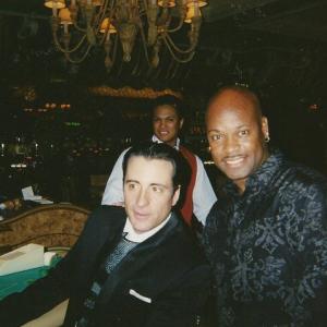 Chucky Currie on the set of Oceans 11 with Andy Garcia