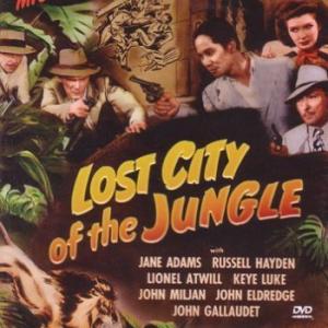 Jane Adams Lionel Atwill Dick Curtis and Keye Luke in Lost City of the Jungle 1946
