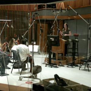 Leah Curtis conducting the score for To Rest in Peace Capitol Studios A Hollywood CA USA