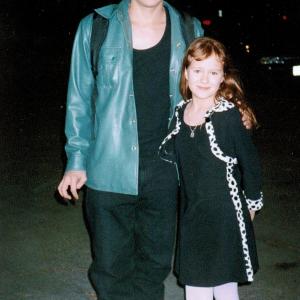 Aria Noelle Curzon with Norman Reedus  his super shiny shoes! on set filming Bruce Wagners Im Losing You 1998