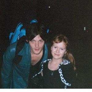 Aria Noelle Curzon with Norman Reedus on set filming Bruce Wagners Im Losing You 1998