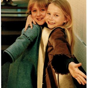 Buddies and costars Aria Noelle Curzon and Mika Boorem on the set of Sabrina the Teenage Witch The Great Mistake 1997 TV episode